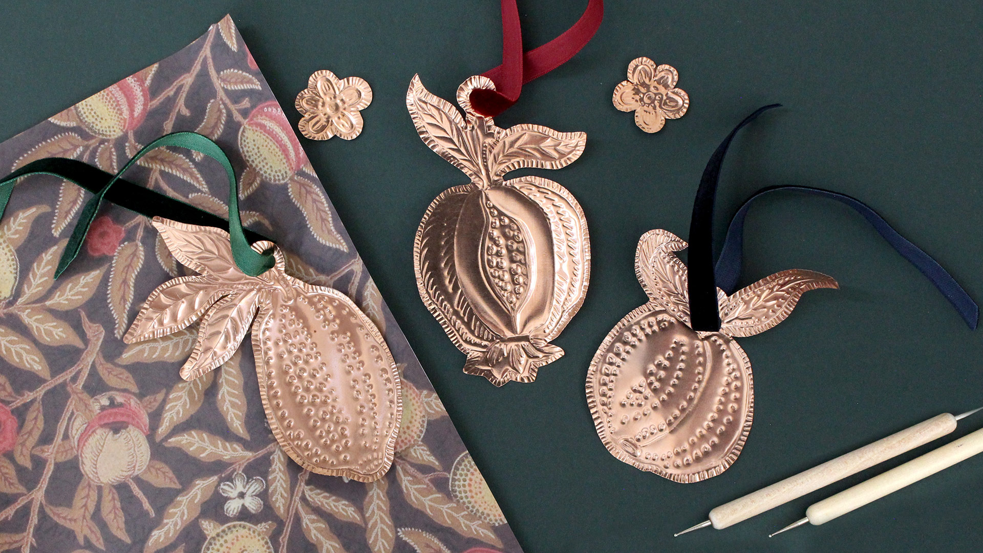 Embossed Copper Ornament Fruit Workshop Embossed Copper Ornament Fruit Workshop